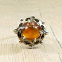 Powerful Amber & Sterling Silver Ring