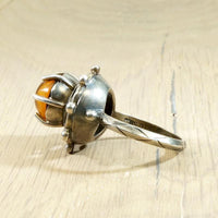Powerful Amber & Sterling Silver Ring