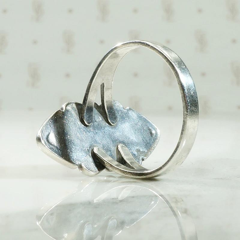 Abalone & Silver Navette Bell Trading Post Ring