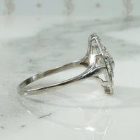 Edwardian Platinum Cushion Cut Diamond Ring