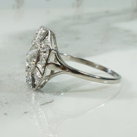 Edwardian Platinum Cushion Cut Diamond Ring