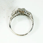 Architectural Art Deco Diamond Engagement Ring