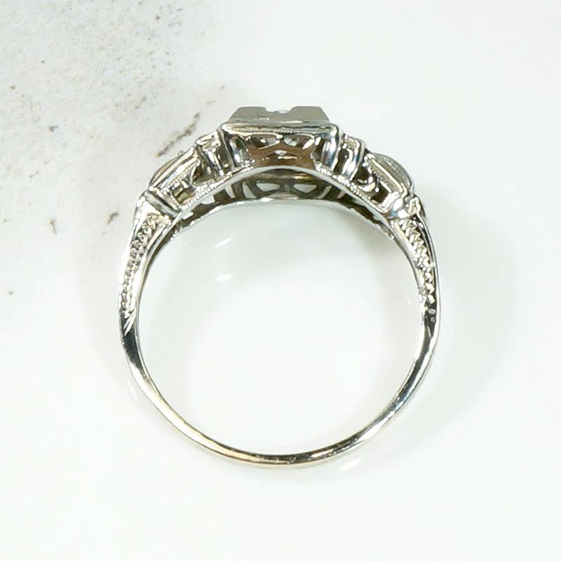 Architectural Art Deco Diamond Engagement Ring