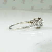 White Gold Filigree Diamond Ring