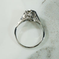 White Gold Filigree Diamond Ring