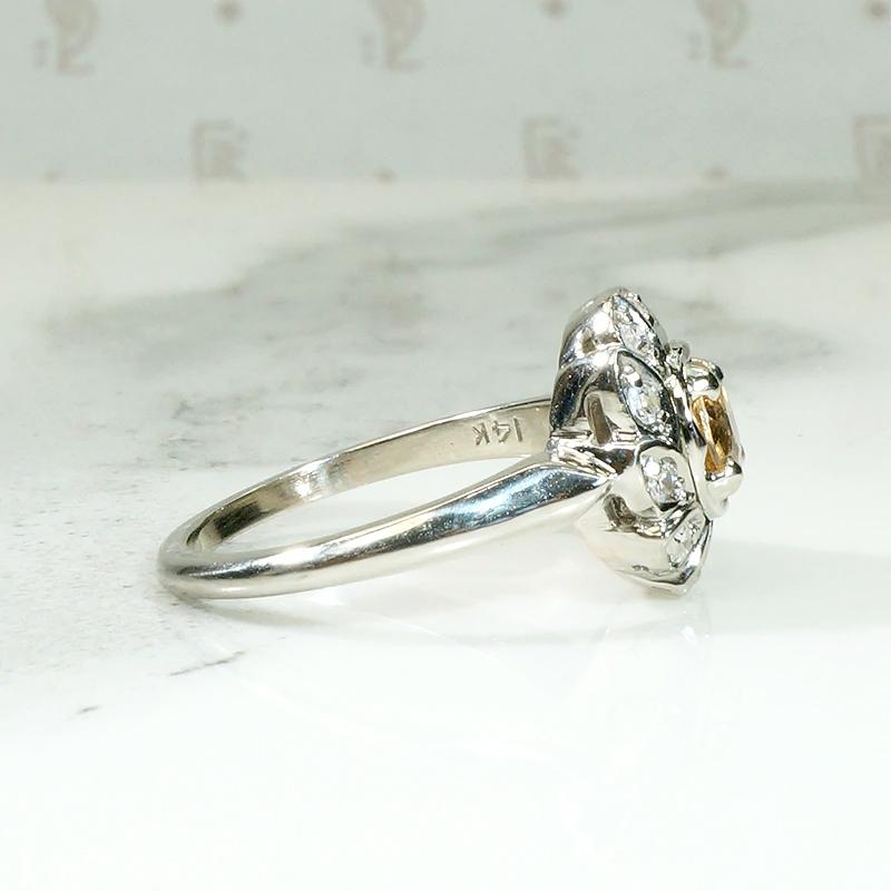 Imperial Topaz Cocktail Ring with Diamond Halo