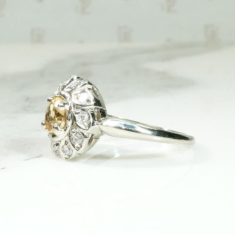 Imperial Topaz Cocktail Ring with Diamond Halo