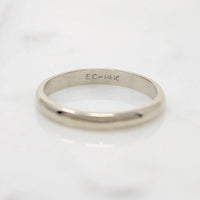 Stylish White Gold Half Round Wedding Band