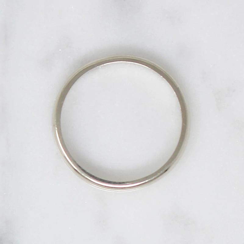 Stylish White Gold Half Round Wedding Band