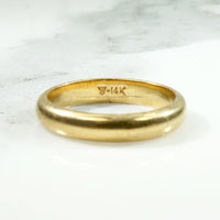 Curvy Half Round Gold Wedding Band