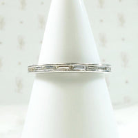 Slim Baguette Diamond Eternity Band in White Gold