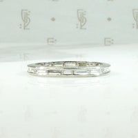 Slim Baguette Diamond Eternity Band in White Gold