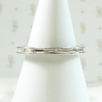 Slim Baguette Diamond Eternity Band in White Gold