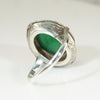 Elegant European Chrysoprase Marcasite & Silver Ring