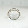 Crystal Ball in Deco Era Silver Ring