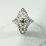 Gorgeous Platinum Lacy Filigree Ring
