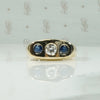 Chunky Sapphire and Diamond Gold Band