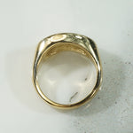 Chunky Sapphire and Diamond Gold Band