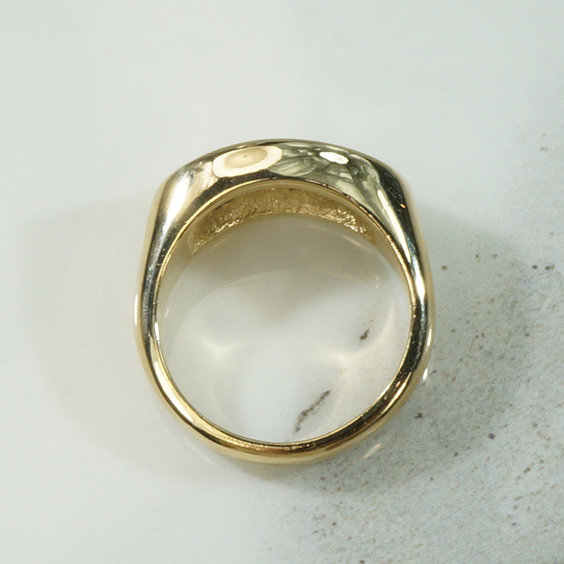Chunky Sapphire and Diamond Gold Band