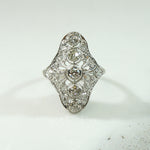 Platinum Filigree OMC Diamond Ring