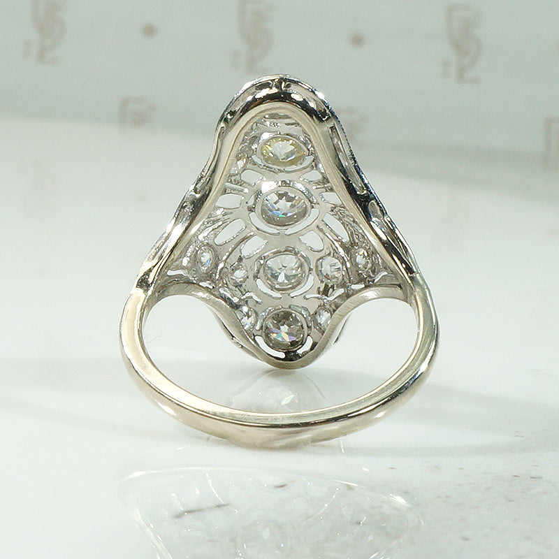 Platinum Filigree OMC Diamond Ring