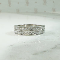 Bold Double Row Platinum Diamond Band