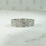 Bold Double Row Platinum Diamond Band