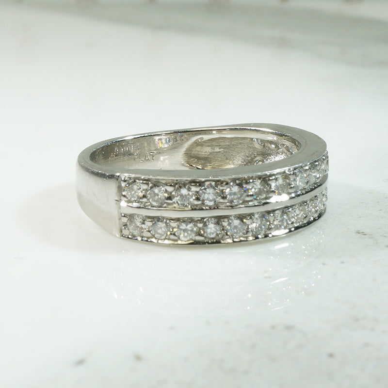 Bold Double Row Platinum Diamond Band