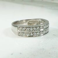 Bold Double Row Platinum Diamond Band