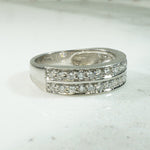 Bold Double Row Platinum Diamond Band