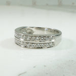Bold Double Row Platinum Diamond Band