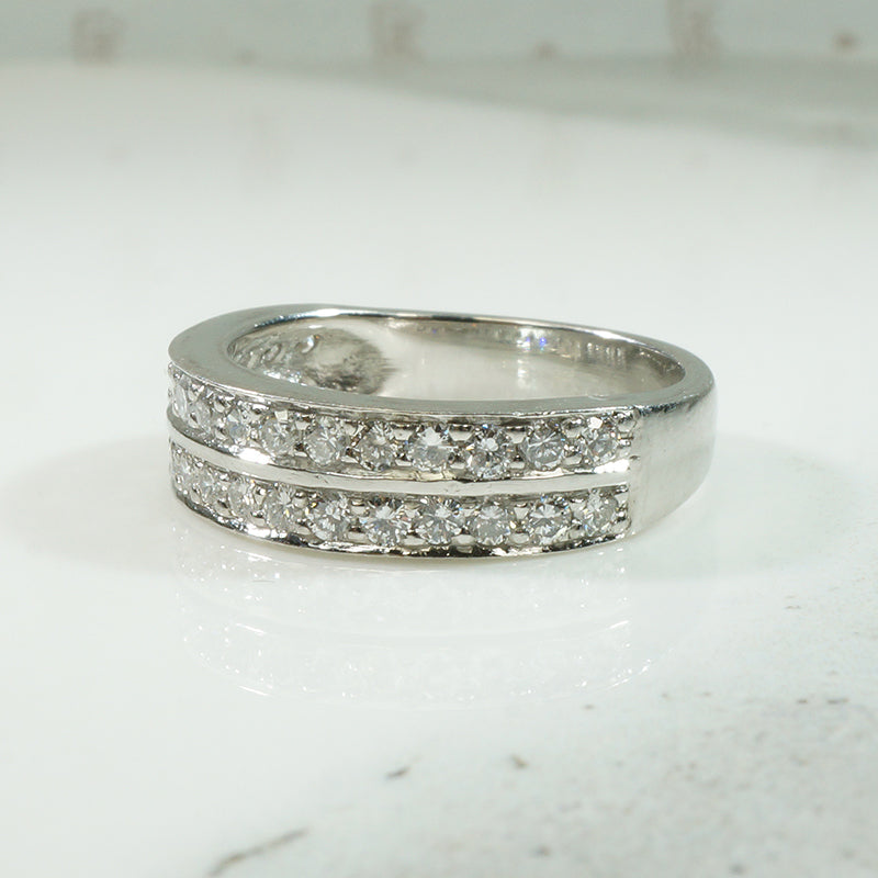 Bold Double Row Platinum Diamond Band