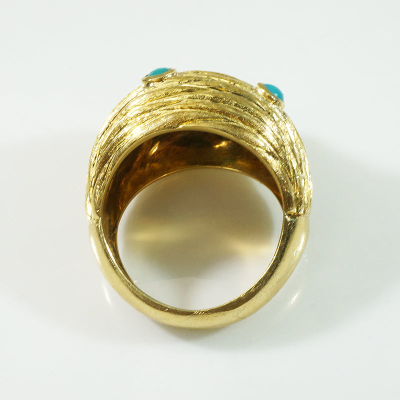 Turquoise Studded Bombé Ring