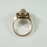 Black Enameled Gold OMC Diamond Ring