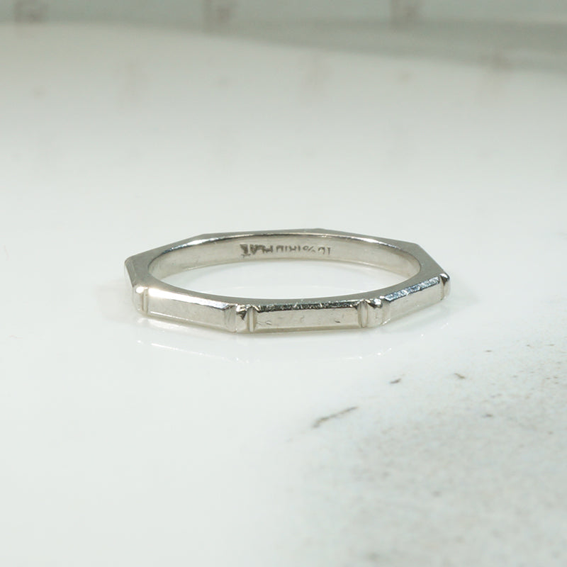Platinum Geometric Wedding Band