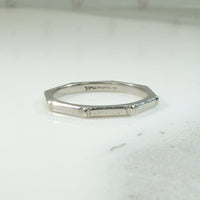 Platinum Geometric Wedding Band