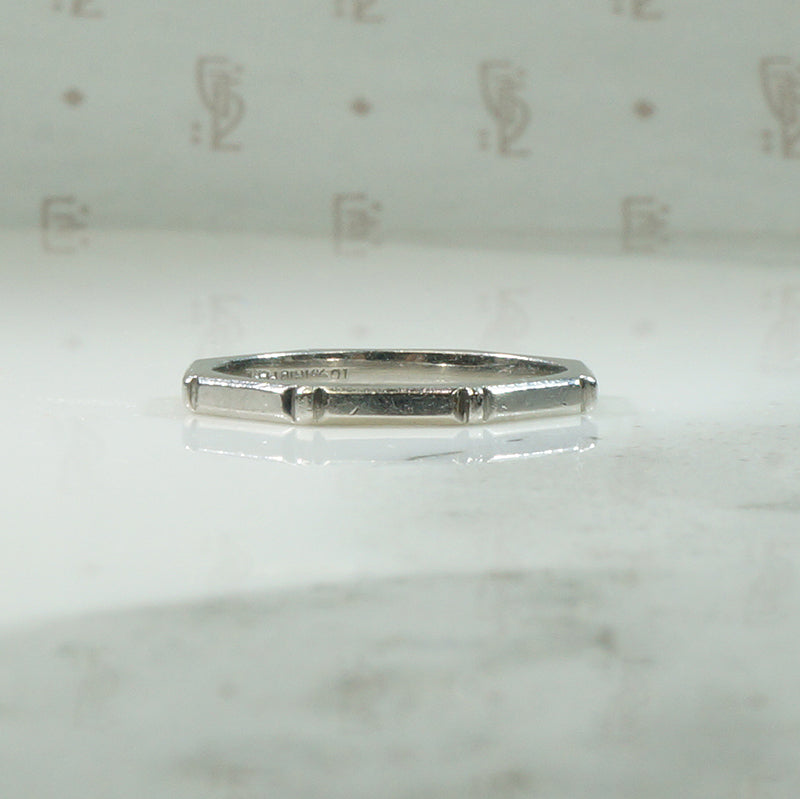 Platinum Geometric Wedding Band