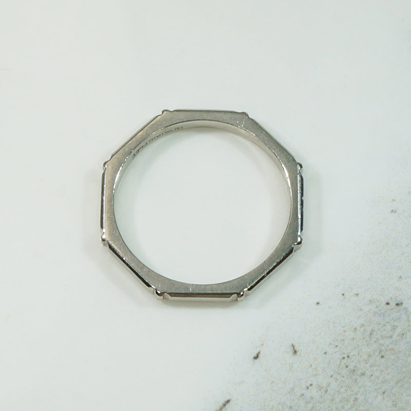 Platinum Geometric Wedding Band