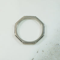 Platinum Geometric Wedding Band