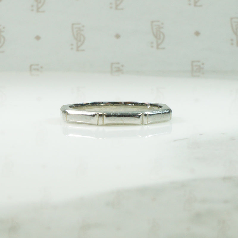 Geometric White Gold Band c.1940