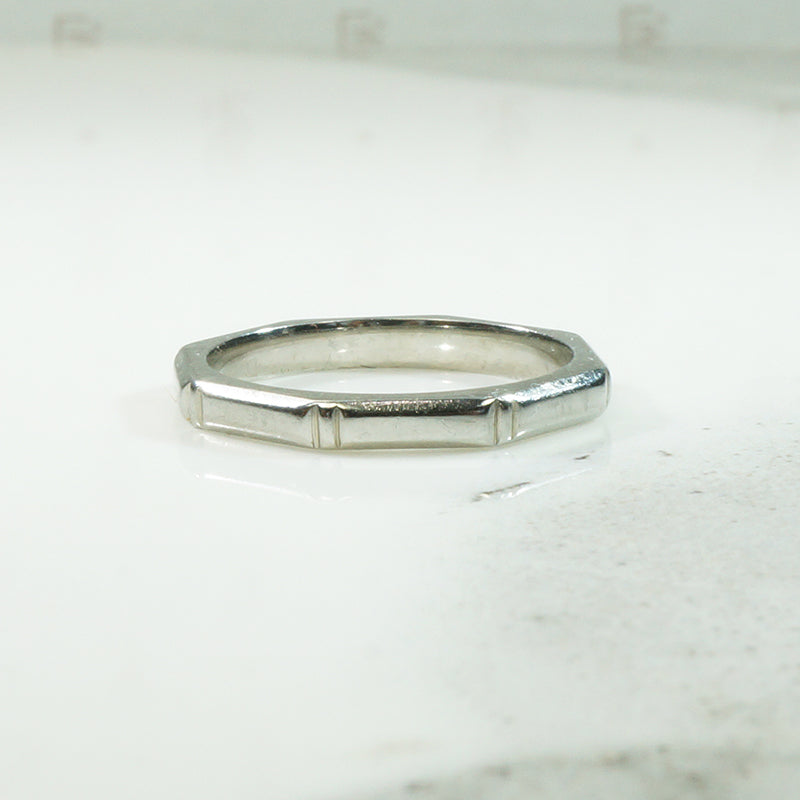 Geometric White Gold Band c.1940