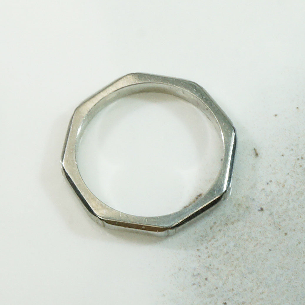 Geometric White Gold Band c.1940
