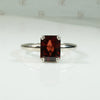 Almandine Garnet White Gold Solitaire