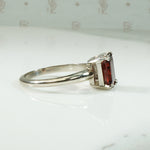 Almandine Garnet White Gold Solitaire