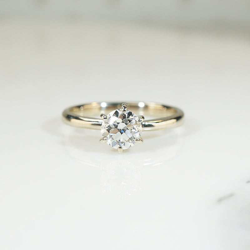 Recycled White Gold Vintage Diamond Solitaire
