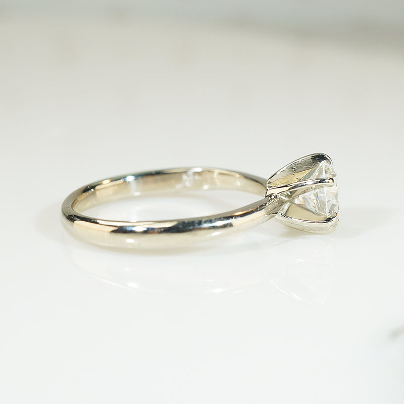 Recycled White Gold Vintage Diamond Solitaire