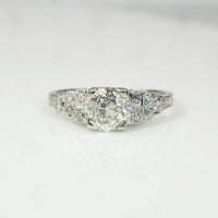 Gorgeous 1ct Old Mine Diamond Deco Step Side Ring
