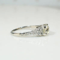 Gorgeous 1ct Old Mine Diamond Deco Step Side Ring