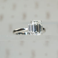Brilliant Emerald Cut Diamond Engagement Ring