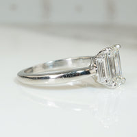 Brilliant Emerald Cut Diamond Engagement Ring